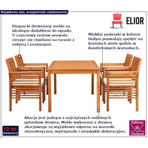 Soletta zestaw drewnianych mebli ogrodowych