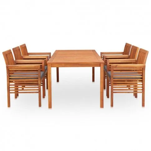 Zdjęcie vidaXL 7-cz. zestaw mebli ogrodowych z poduszkami, drewno akacjowe | Edinos.pl