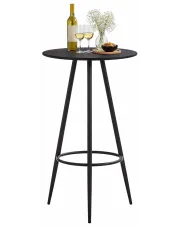 Wysoki okrągły stolik barowy, kawowy kolor czarny - Aleksor w sklepie Edinos.pl