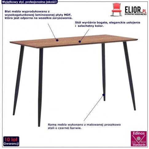 Fotografia Stół w stylu loft z płyty MDF Boldi – brązowy z kategorii Stoły