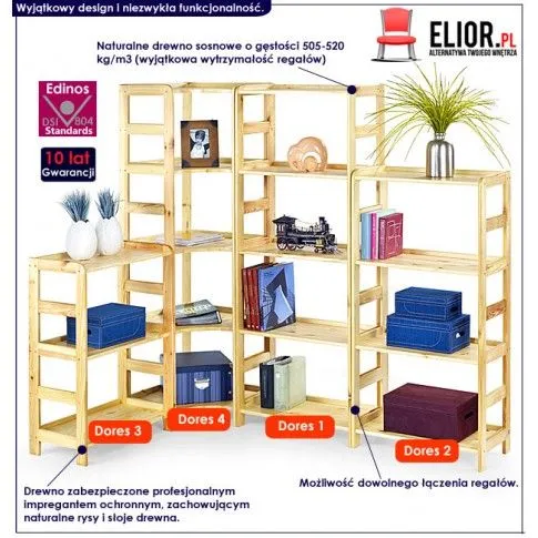 Fotografia Regał drewniany Tunia 2 z kategorii Piwnica i garaż