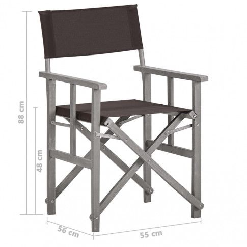 Szczegółowe zdjęcie nr 7 produktu Krzesło reżyserskie ogrodowe Martin - czarne