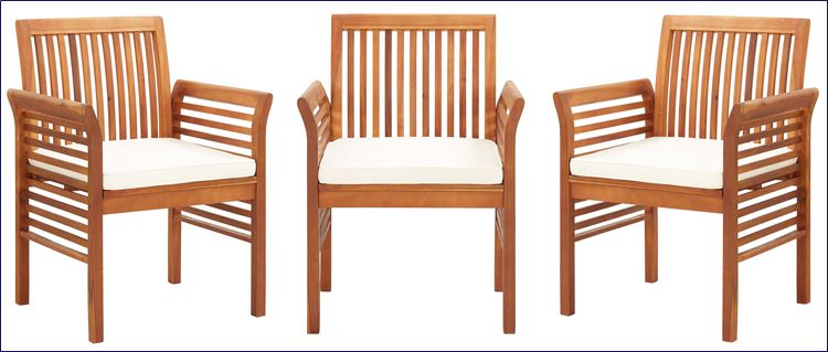 Komplet akacjowych krzeseł ogrodowych Kioto 3X