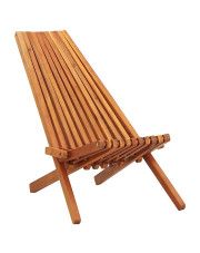 Drewniane krzesło ogrodowe Derek 2X - brązowe w sklepie Edinos.pl