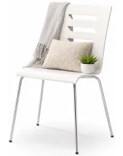 Białe metalowe krzesło w stylu skandynawskim - Entor w sklepie Edinos.pl