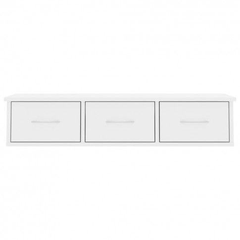 Szczegółowe zdjęcie nr 5 produktu Półka ścienna z szufladami Toss 3X - biały połysk
