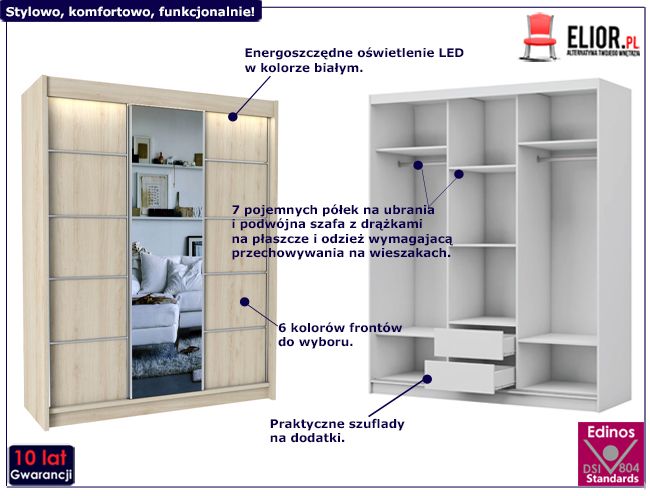 Szafa przesuwna z lustrem Sandy 4X