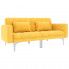 Rozkładana żółta kanapa z poduszkami - Harris