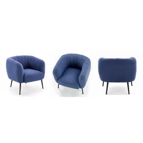 Szczegółowe zdjęcie nr 5 produktu Fotel klubowy muszelka Hansi - niebieski