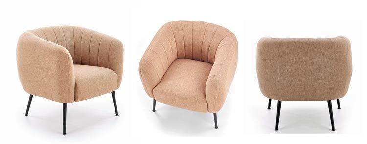 Klubowy beżowy fotel Hansi