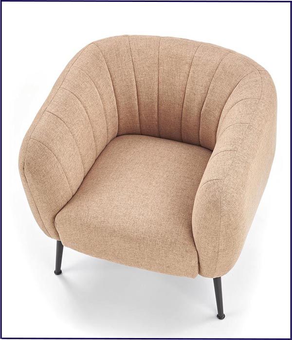 Klubowy bezowy fotel Hansi