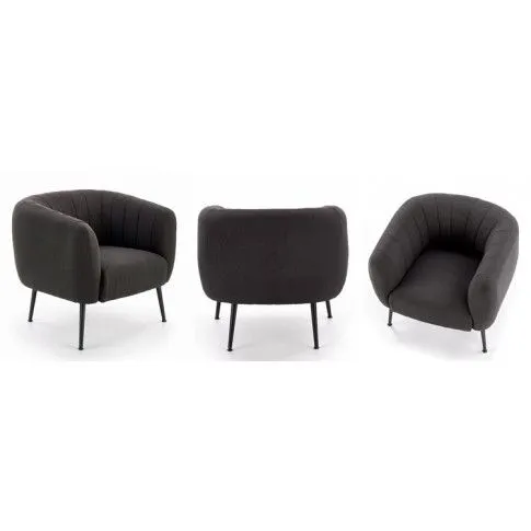 Szczegółowe zdjęcie nr 6 produktu Fotel klubowy muszelka Hansi - popielaty