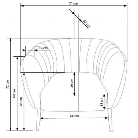 Szczegółowe zdjęcie nr 8 produktu Fotel klubowy muszelka Hansi - popielaty