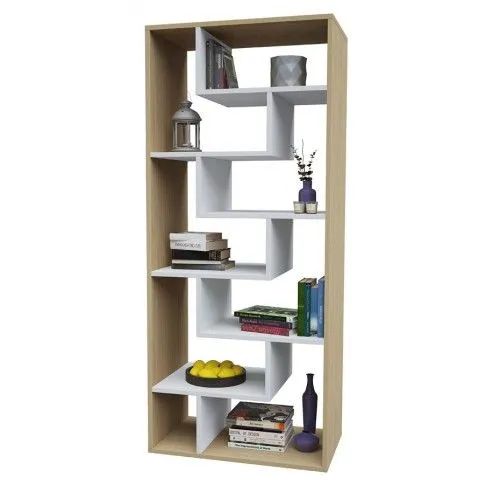 Zdjęcie produktu Regał Maleo Apollo - dąb sonoma + biały.