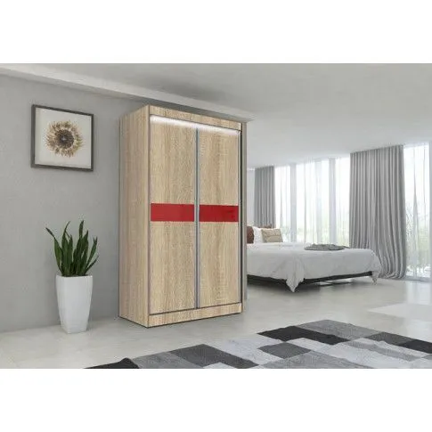 Szczegółowe zdjęcie nr 4 produktu Szafa przesuwna Bexi - dąb sonoma lacobel