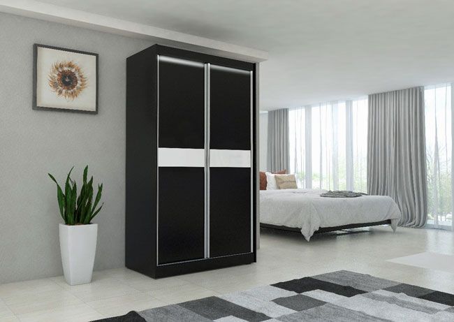 Produkt Szafa przesuwna Bexi - czarna lacobel