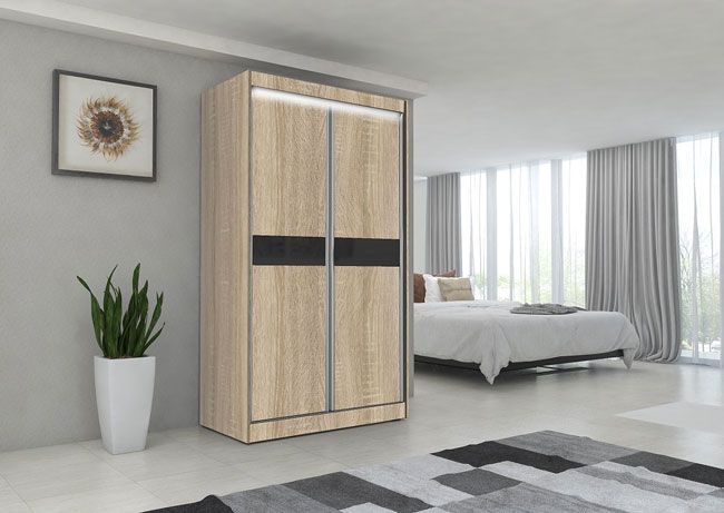 Produkt Szafa przesuwna Bexi 2X- dąb sonoma lacobel - zdjęcie numer 2