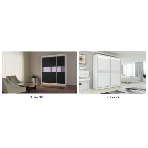 Szczegółowe zdjęcie nr 7 produktu Szafa przesuwna Bexi 4X- czarna lacobel