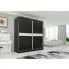 Szczegółowe zdjęcie nr 4 produktu Szafa przesuwna Bexi 4X- czarna lacobel
