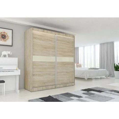 Szczegółowe zdjęcie nr 4 produktu Szafa przesuwna Bexi 4X- dąb sonoma lacobel