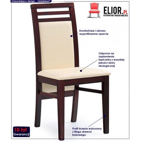 Fotografia Krzesło drewniane Clark - ciemny orzech z kategorii Krzesła