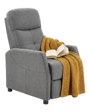 Popielaty rozkładany fotel wypoczynkowy - Erto w sklepie Edinos.pl