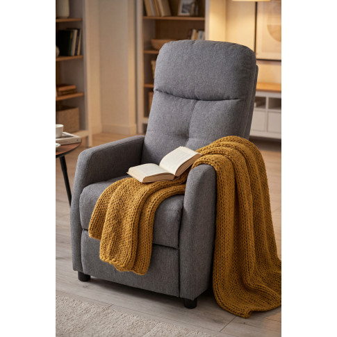 Fotografia Popielaty rozkładany fotel wypoczynkowy - Erto z kategorii Fotele wypoczynkowe