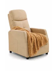 Beżowy rozkładany fotel wypoczynkowy - Erto w sklepie Edinos.pl