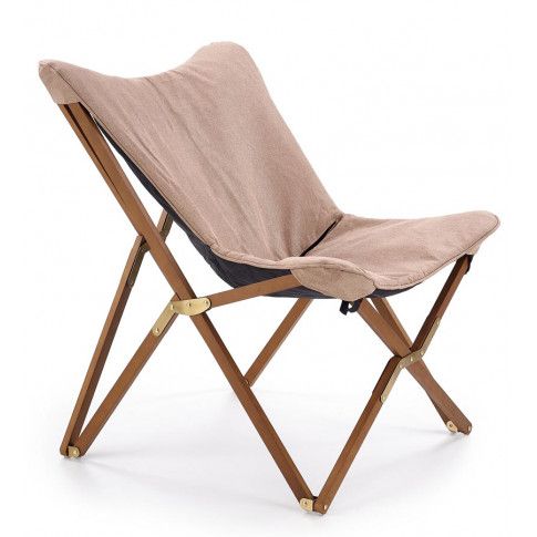Zdjęcie produktu Wypoczynkowy fotel składany Kasan - beżowy.