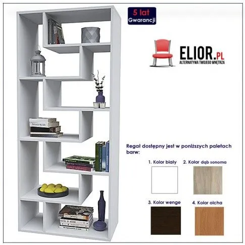 Fotografia Regał Maleo Apollo - olcha + biały z kategorii Regały