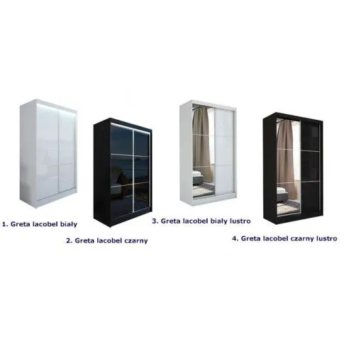 Szczegółowe zdjęcie nr 6 produktu Szafa przesuwna Selen 2X - biała lacobel