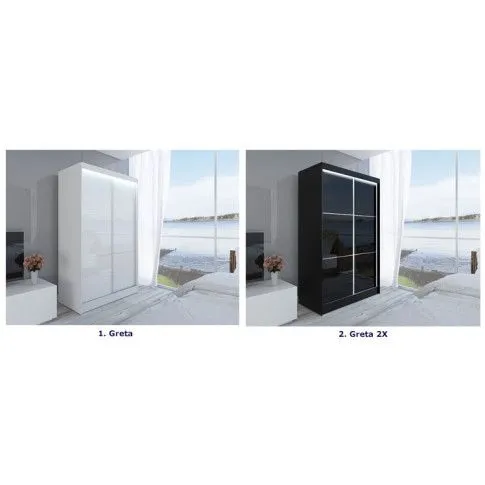 Zdjęcie szafa przesuwna ze szkłem lacobel Greta | Edinos.pl