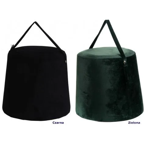 Szczegółowe zdjęcie nr 4 produktu Welwetowa pufa Akset - czarna