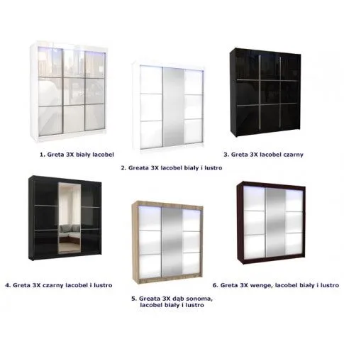 Szczegółowe zdjęcie nr 6 produktu Szafa przesuwna Selen 3X - czarna lacobel