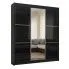Zdjęcie produktu Szafa przesuwna Selen 3X - czarna lacobel lustro.