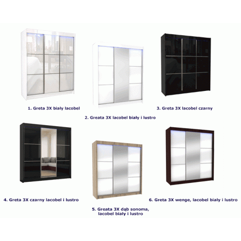 Szczegółowe zdjęcie nr 4 produktu Szafa przesuwna Selen 3X - wenge lustro