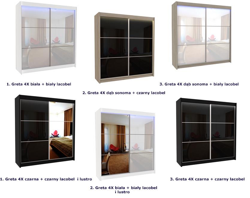 szafa z lustrem Selen 4X