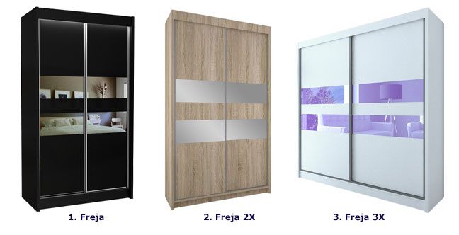 Produkt Szafa przesuwna Freja 3X - wenge lacobel - zdjęcie numer 3