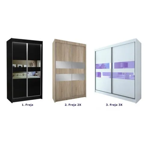 Szczegółowe zdjęcie nr 8 produktu Szafa przesuwna Geran - czarny lacobel