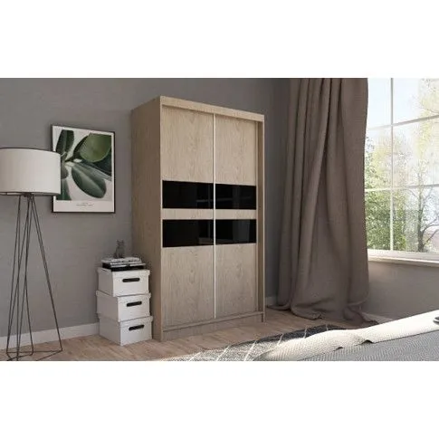 Szczegółowe zdjęcie nr 4 produktu Szafa przesuwna Geran 2X - czarny lacobel