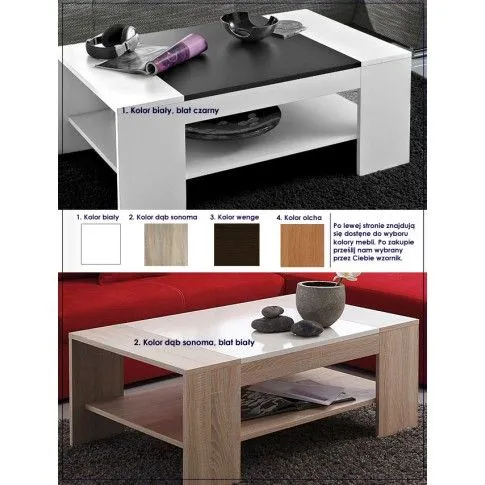 Zdjęcie Ława do salonu Ralf biała, dąb sonoma | Edinos.pl