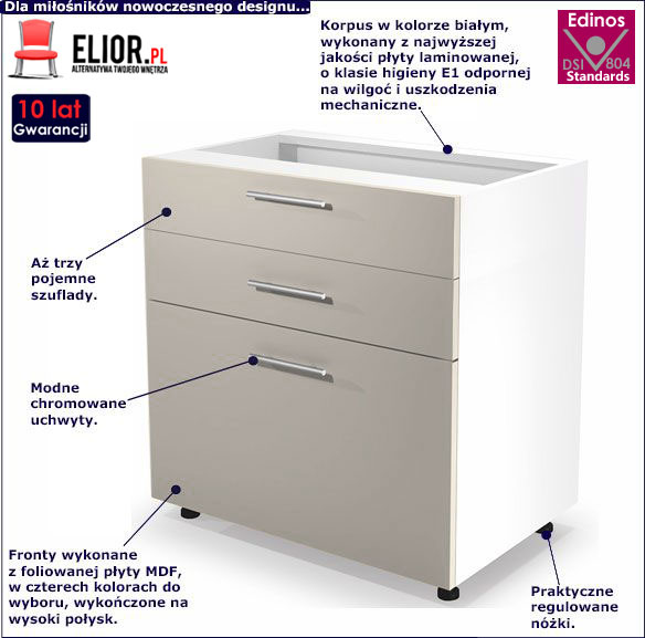 Szafka Vokres 11X - beż połysk.