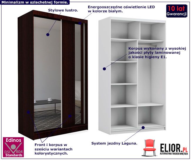 Produkt Szafa przesuwna Victoria - wenge lustro