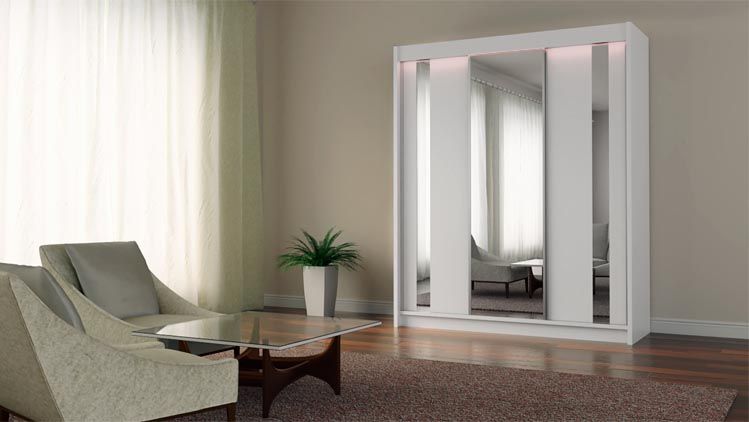 Biała szafa przesuwna Valgart 3X