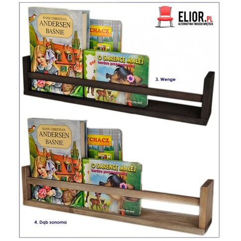 Szczegółowe zdjęcie nr 4 produktu Skandynawska półka na książki Liptos 54 cm - 12 kolorów