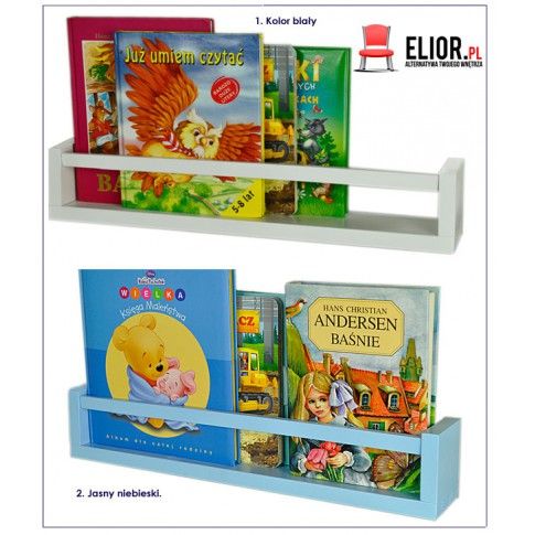 Fotografia Skandynawska półka na książki Liptos 54 cm - 12 kolorów z kategorii Regały, półki i szafy