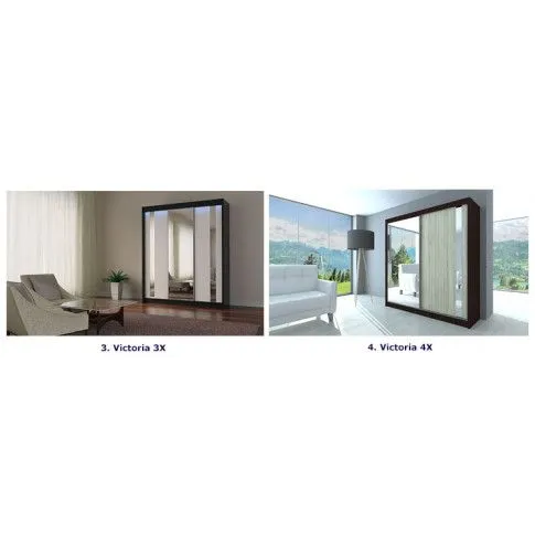 Szczegółowe zdjęcie nr 5 produktu Szafa przesuwna Valgart 4X - wenge lustro