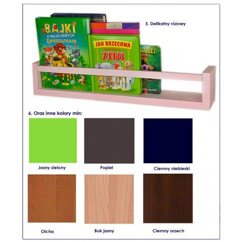 Szczegółowe zdjęcie nr 5 produktu Drewniana półka na zabawki Liptos 80 cm - 12 kolorów