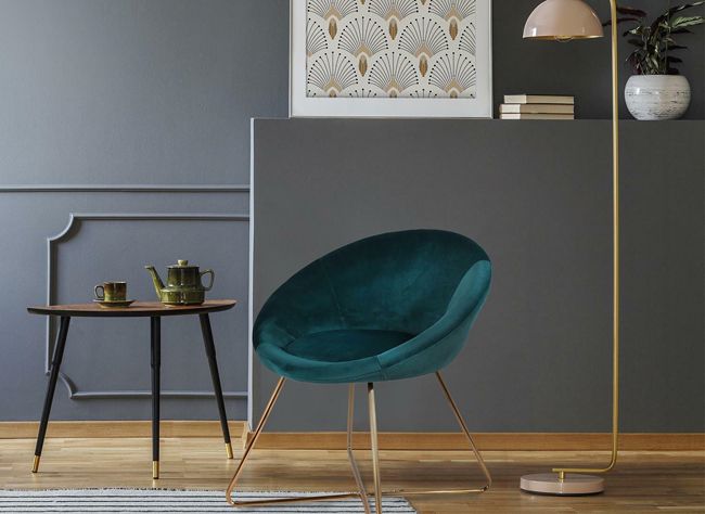 Niebieski fotel Someba - miękki