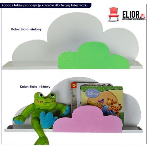 Zdjęcie półka ścienna dla dzieci chmurka Delkis na książki, zabawki - sklep Edinos.pl